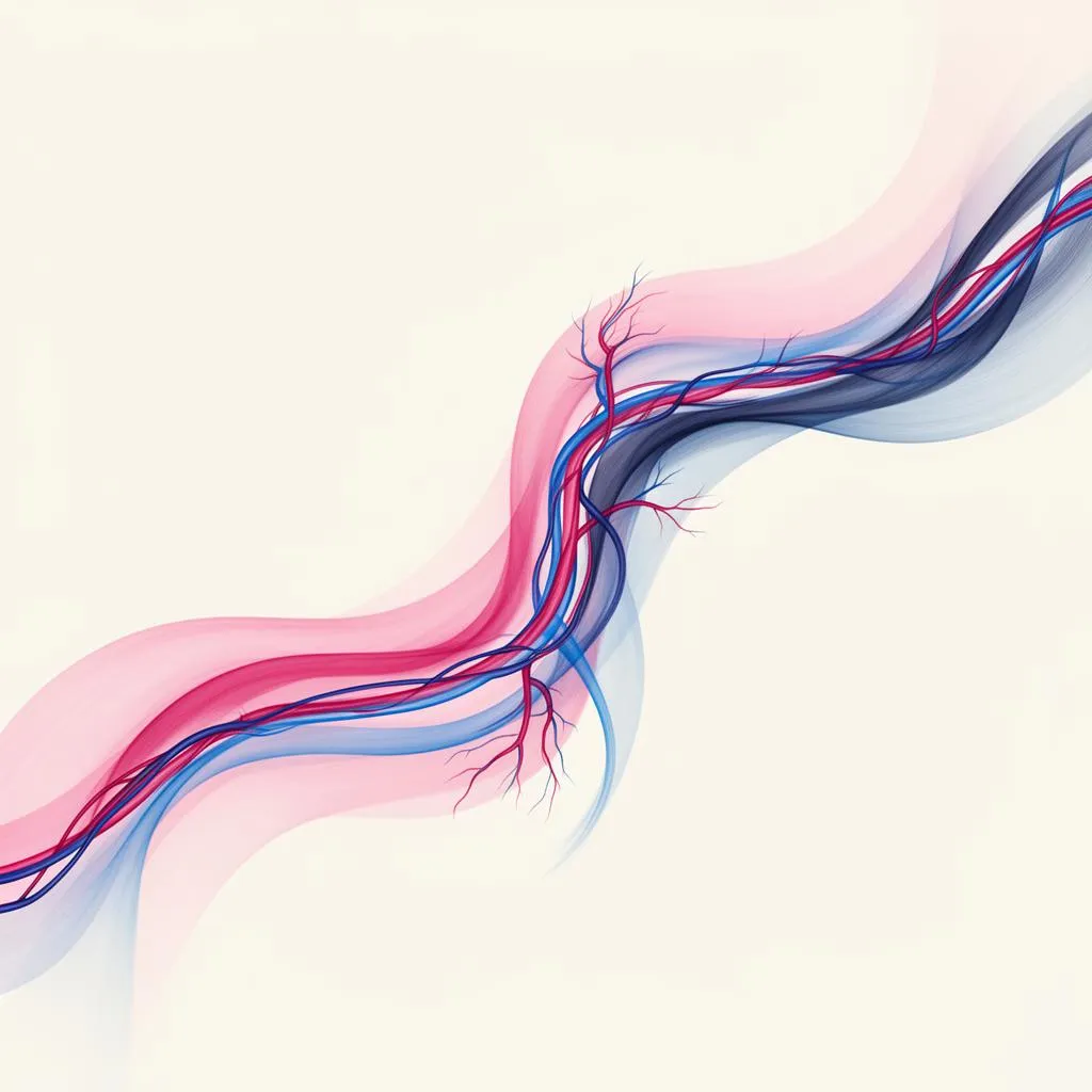 Illustration of blood flowing through arteries and veins