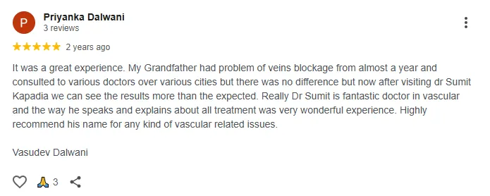 Verified Google review 7 for Dr. Sumit Kapadia